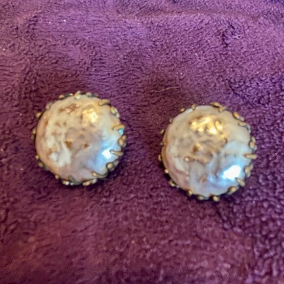 Pair of Miriam Haskell Baroque Pearl Earrings and Bonus Large Single Earring - Picture 2 of 10